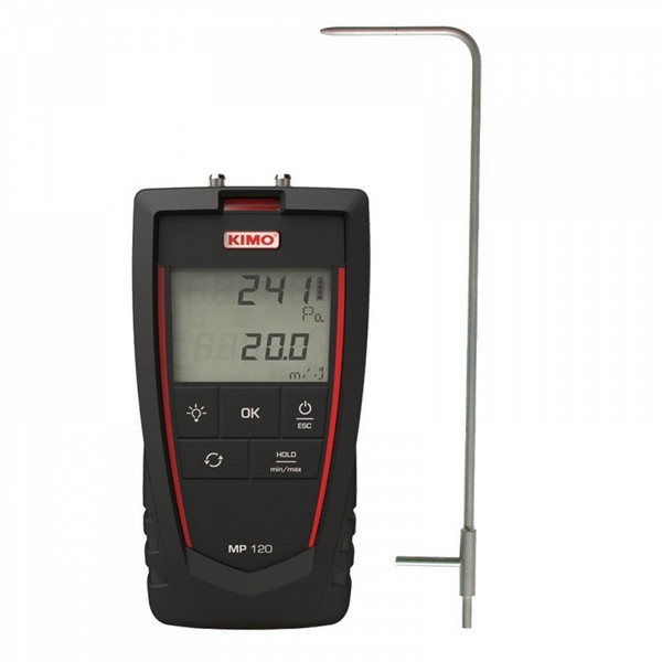 KIMO MP 120 Micromanometer with air velocity calculation with Pitot tube